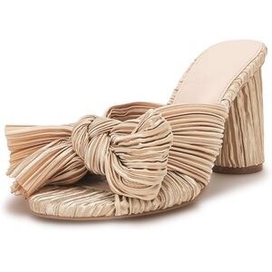 VETASTE Women's Pleated Bow Knot Heeled Sandals | 8 | NEVER WORN